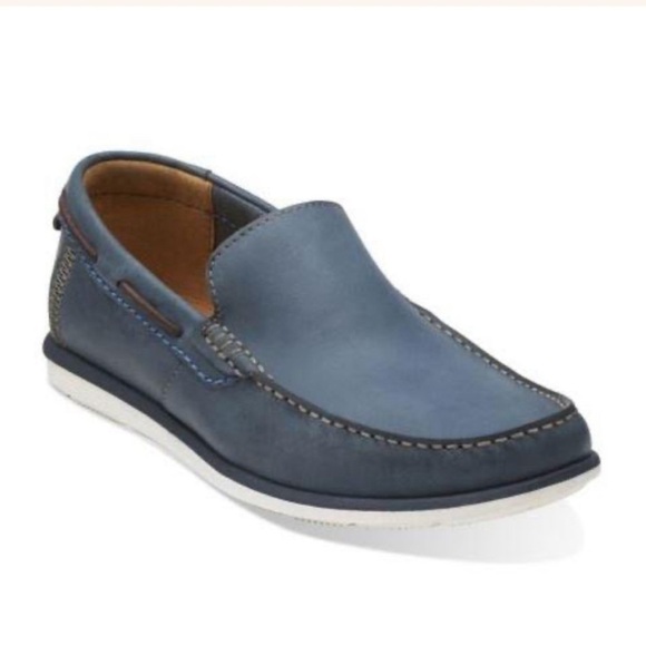 Clarks Other - Clarks Kelan Lane Navy Leather Loafers Men’s Size 11